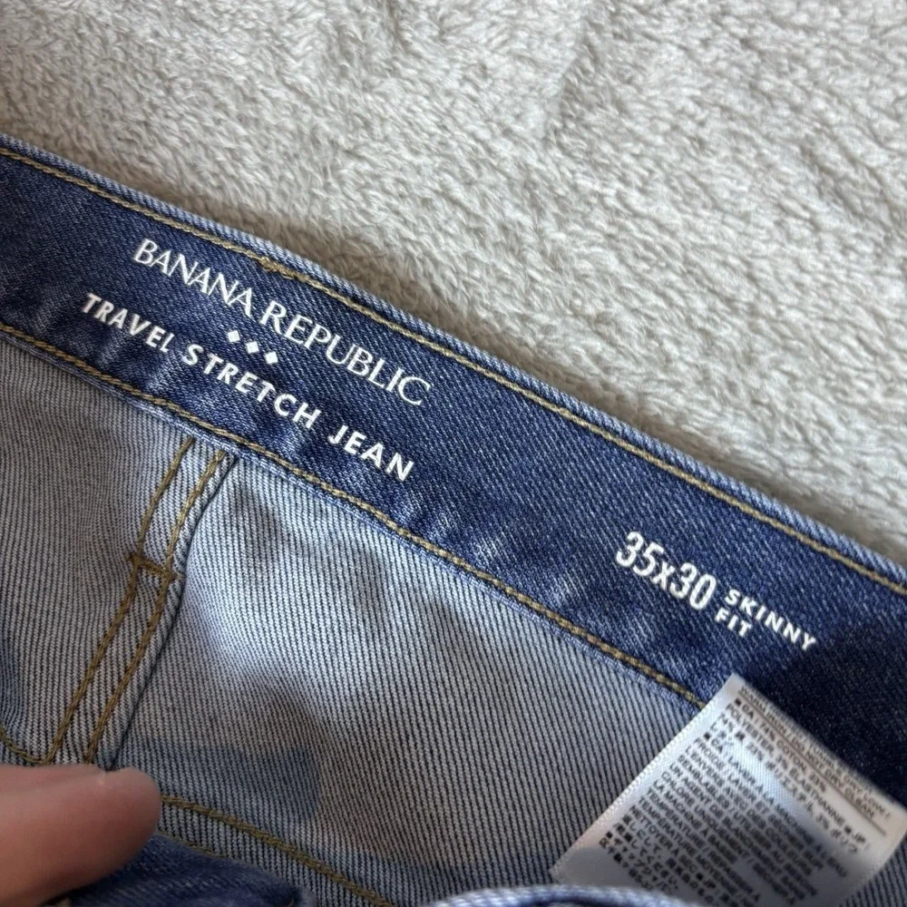 Banana Republic Travel Skinny Fit‎ Jeans Mens 35x30 (Fits 36x30) Blue Stretch